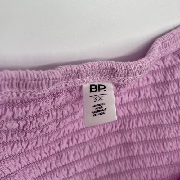 BP Smocked Off The Shoulder Top Lavender Purple Puff Sleeve Plus Size 3X - Picture 3 of 6